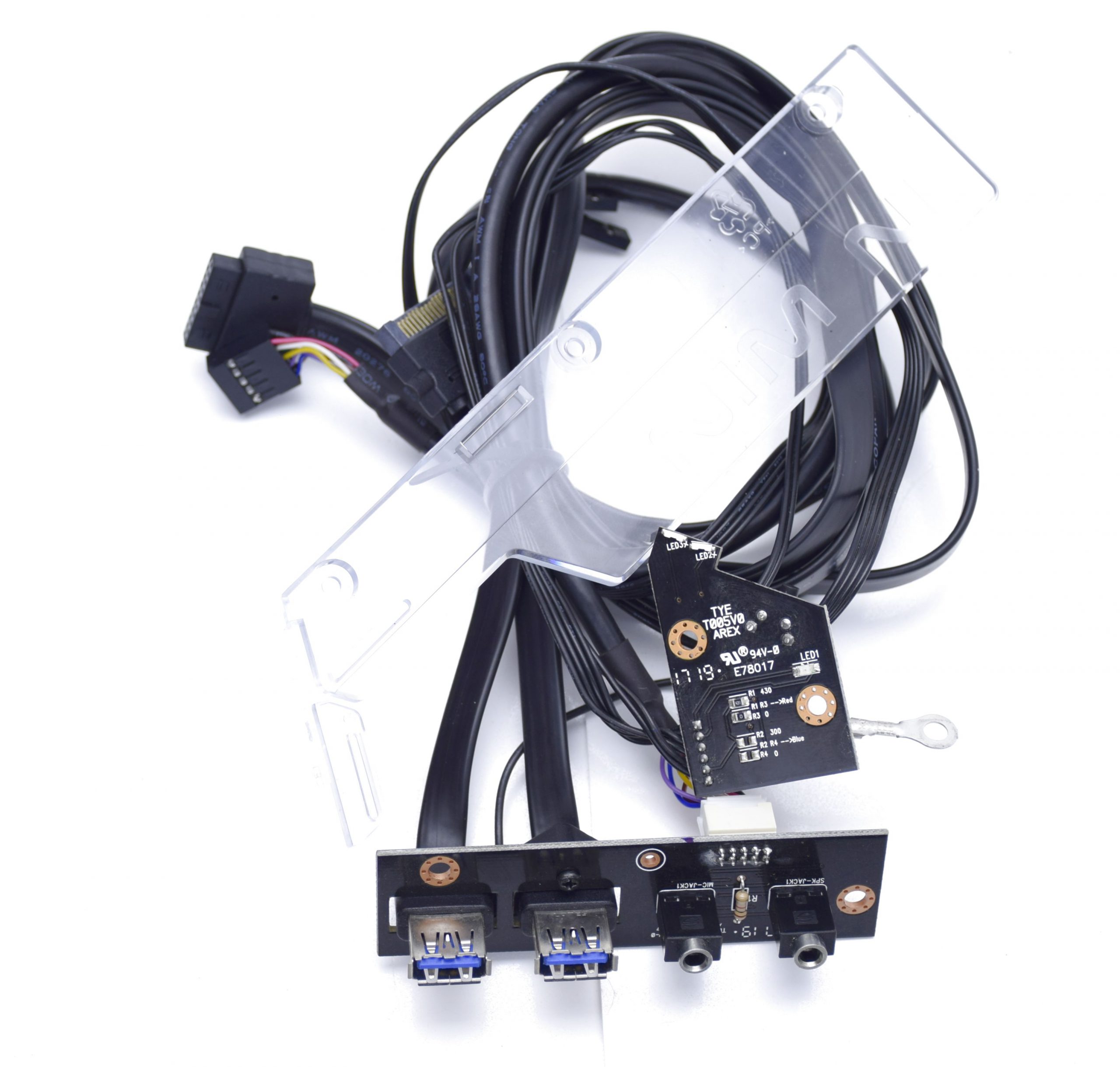 CYBERPOWERPC CSeries Genuine Desktop USB Audio I/O Panel with Cables
