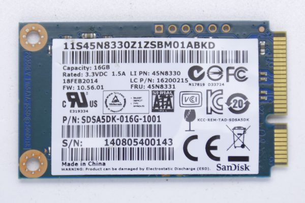 Lenovo SanDisk mSATA SSD 16GB SDSA5DK-016G-1001 45N8330